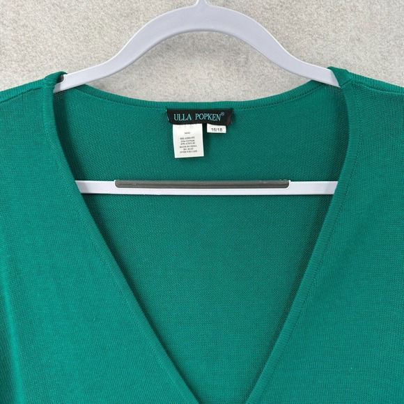 Ulla Popken Full Zip Cardigan Sweater Womens Size 16/18‎ Teal Green NICE - Picture 6 of 11